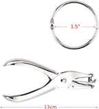 30 Pcs Book Rings 1.5 inch Nickel Plated Steel Binder Circles with Hole Puncher