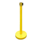VIP Crowd Control Retractable Belt Stanchion Queue Safety Barrier Set, 36" Ht, 78" Belt + Wall Bracket (6 YEL Posts Red Belt + SFrame + WBracket)