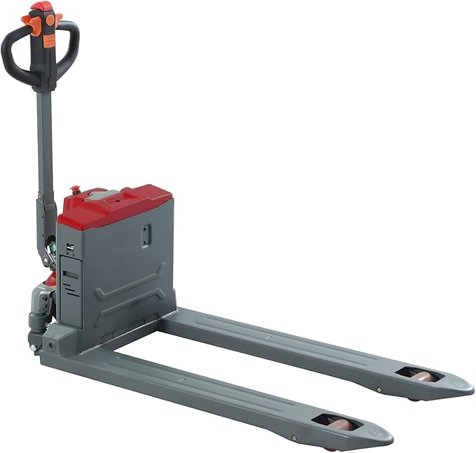 T Tory Carrier Electric Pallet Jack Truck 4400lbs Capacity Lithium Electric Pallet Trucks 48" x27" Forks Li-ion Battery Lift for Narrow Spaces, Easy Battery Replacement-Red