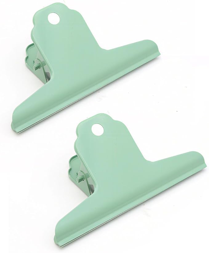 2PCS Extra Large Binder Clips Metal Bulldog Clips Large Paper Clamps Holder Chip Clips for Home School Office Drawing Bag Green 4inch