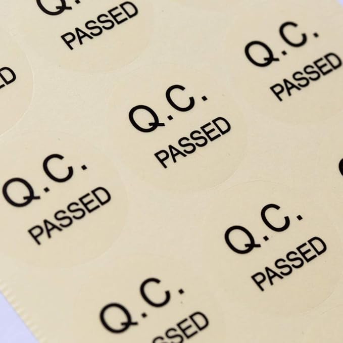 QC Passed Label Sticker Clear PVC Material Diameter 3CM Large Size QC Adhesive Sticker (500)