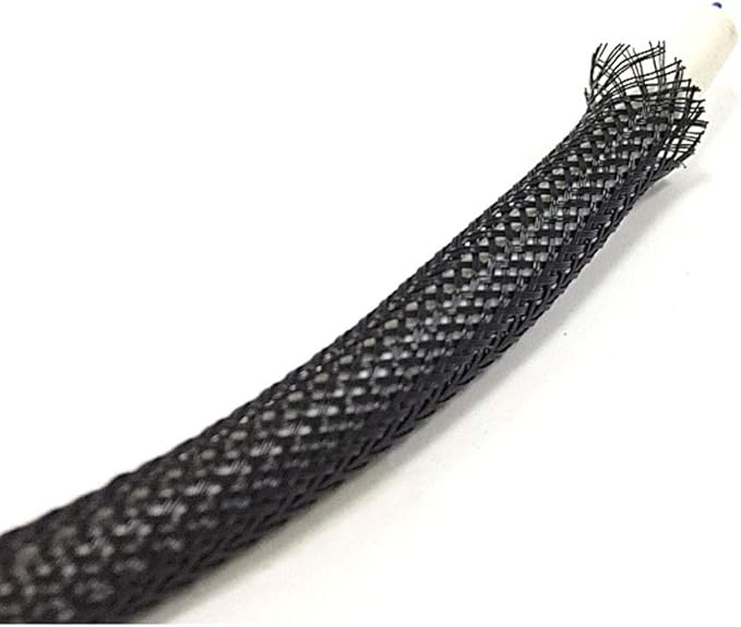 E-outstanding 5M/16.4ft Cable Sleeve Black Insulated Braided Sleeve 6mm / 1/4Inch Wire Protection Flexible Cable Sock