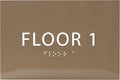 6" X4" Floor 1 Sign - ADA Compliant Tactile Graphics Grade 2 Braille Text | Wall Mount Plastic Directional Assistance, Floor Number Sign for Office, Schools, Hospitals, Apartments