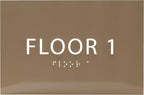 6" X4" Floor 1 Sign - ADA Compliant Tactile Graphics Grade 2 Braille Text | Wall Mount Plastic Directional Assistance, Floor Number Sign for Office, Schools, Hospitals, Apartments