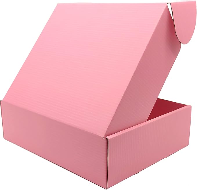 Pink Shipping Boxes for Small Business Pack of 25-10x8x2.7 inches Cardboard Corrugated Mailer Boxes for Shipping Packaging Craft Gifts Giving Products