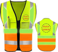 YOWESHOP High Reflective Visibility Safety Vest Custom Your Logo Safety Workwear with Reflective Strips and Front Zipper