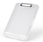 Rimilak Plastic Clipboard with Storage, 8.5 x 11 High Capacity Folio Nursing Case with Pen Holder, Size 14.2 x 9.6 x 1.2″ Folder Side-Opening for Classroom, Teacher, Smooth Writing, Translucen
