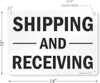 SmartSign-S-5803-AL-14 "Shipping And Receiving" Sign | 10" x 14" Aluminum - Black on White