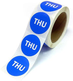 NextDayLabels - Round Thursday Day of The Week Color Coding Labels (2" Blue Stickers -500 per Roll)