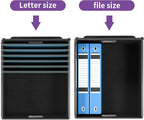 Huolewa File Organizer Box with Lid, Collapsible File Folder Organizer for Office Document Storage, Filing Box with Plastic Slide for Letter Size Hanging File Folders(1 Pack, Purple)