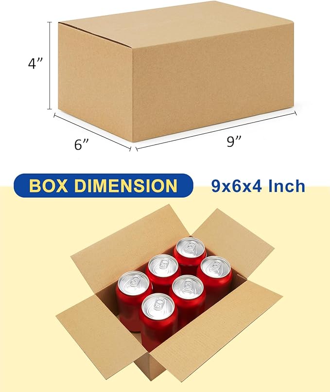 40-Pack-Small-Shipping-Boxes-9x6x4, Corrugated-Cardboard-Boxes-for-Packaging-Small-Business, Brown-Boxes-Mailers