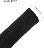 MECCANIXITY Braided Cable Sleeves Heat Shrinkable Fabric Sleeving, 5/8" 3ft Black 2:1 Ratio Heat Shrinkable Cord Protector for Harness Cable, Network Cable Protection, Cable Management