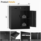 Metal Storage Cabinet 36" H, Garage Storage Cabinet with 2 Lockable Doors and 1 Drawer, Steel File Cabinets with Adjustable Shelves for Home Office, Garage, School, Apartment, Warehouse