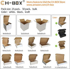 50 Pack 4x4x1'' Small Shipping Boxes, Corrugated Cardboard Mailers for Business, White (CM441)