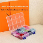 BangQiao 6 Pack Fixed 12 Grids Clear Plastic Storage Divider Box with Lid, Stackable Transparent Compartment Container Organizer Case for Seed Bead, Tiny Button, Small Parts, Art&Craft Supplies
