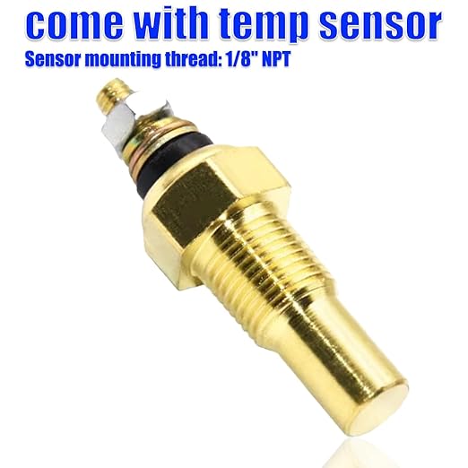 2" Universal Water Temp Gauge, 100-250℉ Blue LED Backlit DC 12V Thermometer Kit for Car/Boat/Truck/Motorcycle