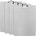 ZCZN Metal Clipboard, 4 Pack Heavy Duty Aluminum Clipboards 12 x 9 Inches, A4 Letter Sizer Document Holder with High Capacity Clip, Suitable for School, Office, Jobsite or Medical Staff, Silver