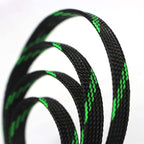 30ft PET Expandable Sleeving Wire Cable Sleeve (1/3", Green&Black)