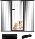 Lumizone Extra Tall Cat Gate 55.12" High Pressure Mounted Extra Wide 2025 New (17 Sizes) 1.37" Gap No Drilling Auto-Close One-Handed Operation Tall Pet Gate for Dogs(Black, 55.12" H x 63.39"-67.71" W)