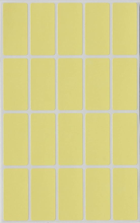 Small Rectangular Label Stickers 1.57 inch x 0.75 inch - 2160 Pack, Pastel Yellow Color-Coding Labels (40mm x 19mm)