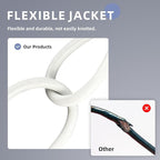 EP 100 Ft Outdoor Extension Cord, 12/3 SJTW Heavy Duty Extension Cable with 3 Prong Grounded Plug, 15 AMP Power Cord for Lawn, Garden, Appliances, White