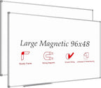 JILoffice Large Magnetic White Board, Dry Erase Whiteboard 96 x 48 Inch, 2 Pack, Silver Aluminum Frame Wall Mounted Board for Office Home and School
