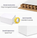 25 Pack Shipping Boxes 10x7x5 Inches, White Corrugated Cardboard Mailing Box for Packing, Mailing, Small Business