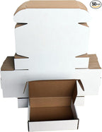 Shipping Boxes Corrugated Cardboard Mailer Boxes Literature Mailer for Packaging Small Business Craft Gifts Giving Products (White, 7x5x2)