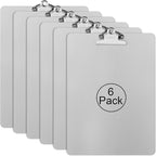 ZCZN Metal Clipboard, 6 Pack Heavy Duty Aluminum Clipboards 12 x 9 Inches, A4 Letter Sizer Document Holder with High Capacity Clip, Suitable for School, Office, Jobsite or Medical Staff, Silver