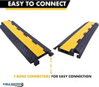 Kable Kontrol Atlas Cable Protector Wire Ramp - 2 Channel Bulk Wholesale Pallet - 80 Pcs - 39" Long Black & Yellow - 20,000 Lbs Load Capacity - Rubber Speed Bump Wire Protector Cord Cover - CP9972