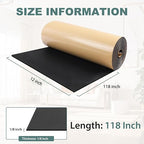 FONUNO Foam Padding Sheets with Adhesive Foam Insulation Neoprene Sheets Closed Cell Insulation Neoprene Rubber Roll for Gaskets Liner Crafts DIY Projects, Black, 12" Wide x 118" Long x 1/8" Thick