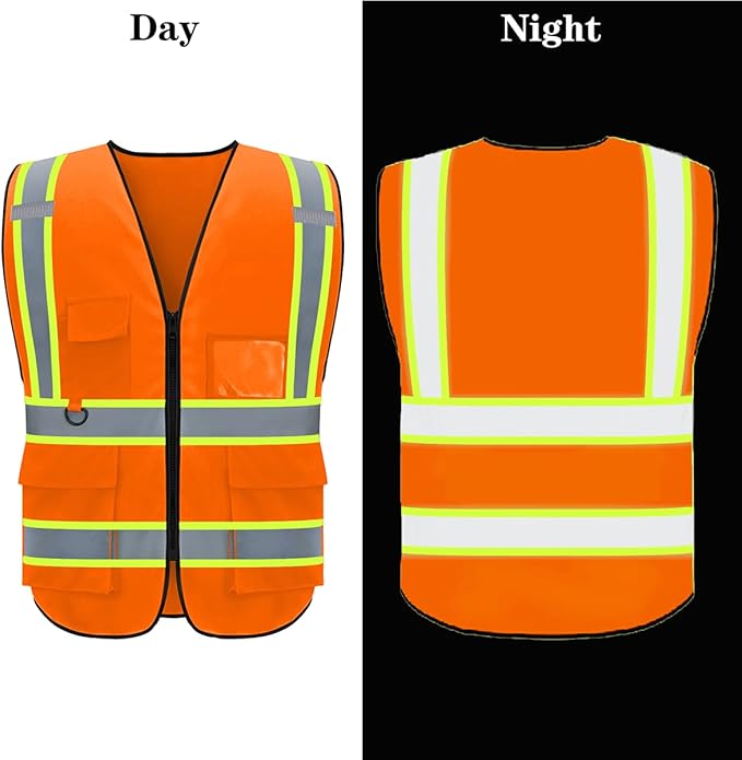 BeautyWill Custom Safety Vest Logo Class 2 High Visibility Reflevtive Vest Outdoor Protective Workwear