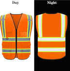 BeautyWill Custom Safety Vest Logo Class 2 High Visibility Reflevtive Vest Outdoor Protective Workwear