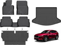 Hutisya-Floor Mats & Cargo Liner with Backrest Set Fit for Mazda CX-5 2017-2022 All Weather Protection Anti-Slip & Durable TPE Full Set Liners Automotive Accessories-Black