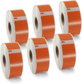 BETCKEY Colored Labels Compatible with Dymo 1738595 (3/4" x 2-1/2") Barcode/File Labels, Compatible for Dymo LabelWriter Thermal 450, 4XL & Zebra Desktop Printers [6 Rolls, Orange]