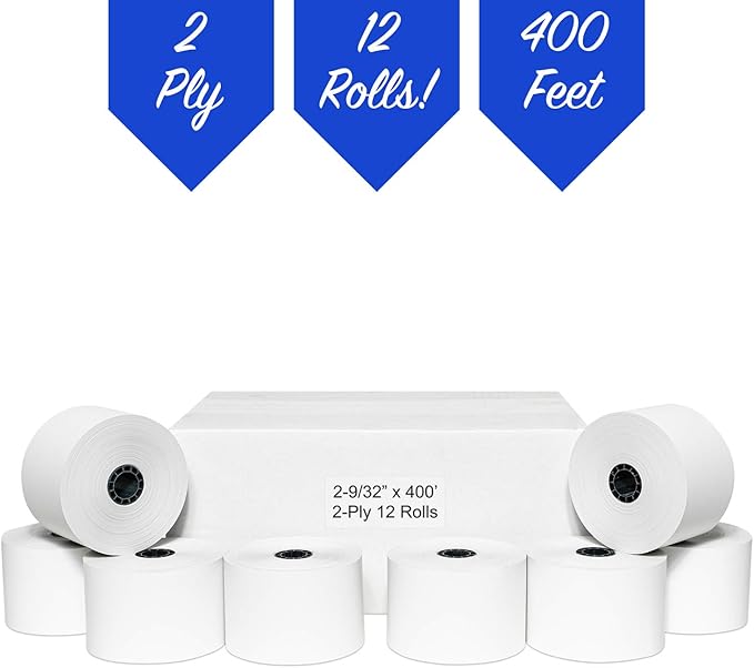Thermal Gas Pump Receipt Paper 2 9/32" x 400 ft (12 rolls/case) – BPA Free