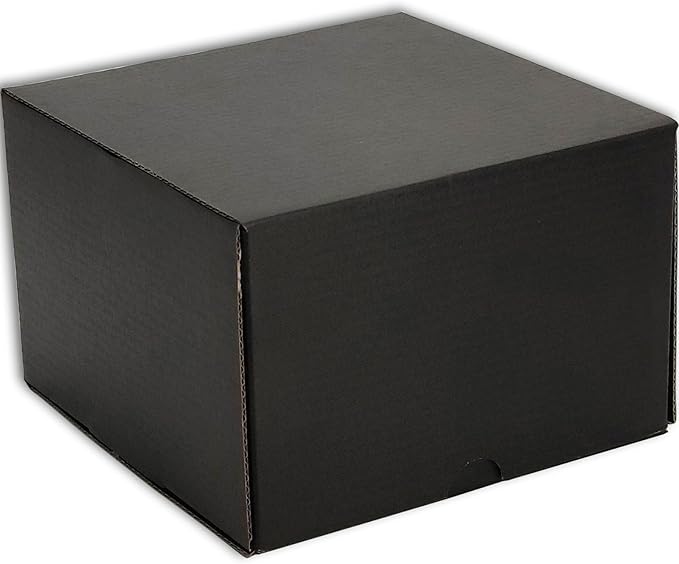 6x6x4 inches Small Shipping Boxes Set of 25 - Black Mailer Corrugated Cardboard Boxes for Shipping Packaging Mailing Products