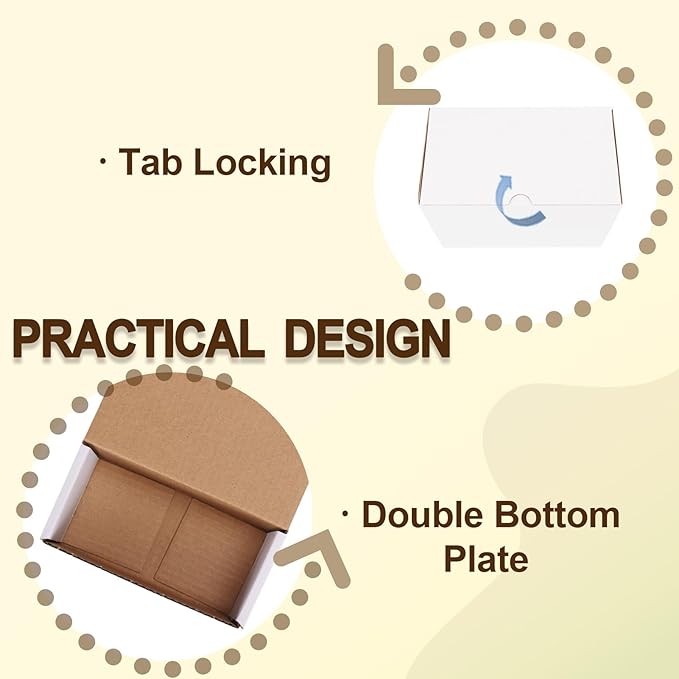 WIFTREY 40 Pack 4.6x2.2x2.2 Small Shipping Boxes for Packing Small Business, White Corrugated Cardboard mailing Box for Shipping