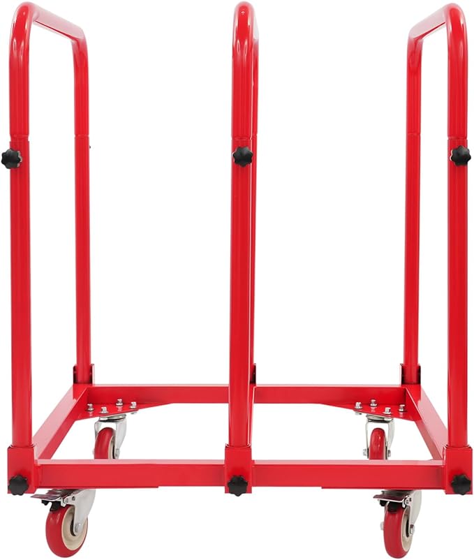 Platform Truck, Heavy Duty Hand Truck with Casters, 1400lbs Capacity Foldable Basket Cart with Handles, Flatbed Push Dolly for Groceries/Garage/Warehouse(Red)