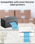 iEager 3" x 2" Thermal Labels, Rectangle Thermal Printer Stickers, Self-Adhesive Durable Sticker with Perforation Line, 500 Labels/Roll, Blue