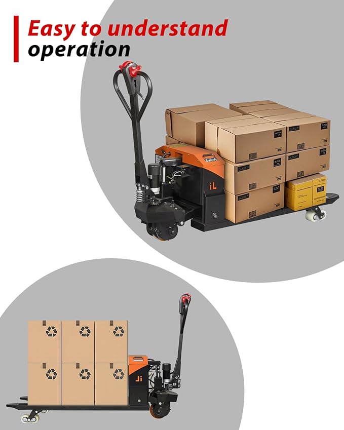 Electric Pallet Jack Truck 4400lbs Capacity - 48V 1000W 20Ah Powered Pallet Jack Truck Lithium Battery (Orange)