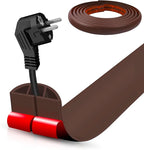 Floor Cord Cover Self Adhesive Cord Hider,10FT Cable Management, Extension Strip Protector for Wires, Prevent Cable Trips for Offices, Gyms, Exhibitions Cavity:0.39"(W) x 0.27"(H) Coffee