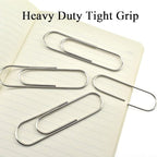 HAHIYO Paper Clips Sturdy 4 inches Length 14 Pack Paperclips Heavy Duty Tight Grip Rust Proof Reusable Metal Bright Silver for Home Office School