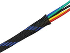 30ft PET Expandable Sleeving Wire Cable Sleeve (1/3", Steel Blue&Black)