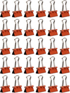 JAM PAPER Colorful Binder Clips - Extra Small - 3/5 Inch (15 mm) - Orange Binderclips - 30/Pack