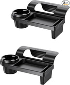 GDQ Car Window Organizer (2 Pack) - Multi-Function Clip-On Cup Holder & Phone Mount | No Drill Universal Fit for SUV/Truck/Sedan | Insert Installation