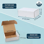 WIFTREY 9x6x3 White Shipping Boxes 25 Pack for Small Business, Small Corrugated Cardboard Mailer Boxes for Mailing, Packing