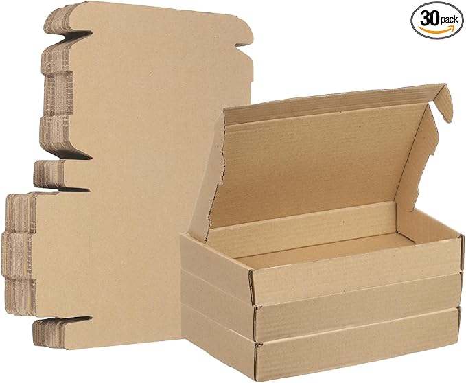 PATIKIL 7 x 4 x 1 Inch Shipping Boxes, 33 Pack Hard Corrugated Cardboard Box Cute Carton Boxes Literature Mailer for Mailing Packaging Small Business Gift Storage, Brown