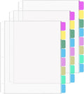 HABGP 24Pcs/3 Set Clear Sheet Protectors for 3 Ring Binder Letter Size, 8 Tab Plastic Dividers With Pockets and Tabs, Page Protectors 8.5x11