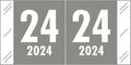 2024 Year Labels, Doctor Stuff 2024 Chart Stickers, Gray Color Coded, Tabbies 11700 Style, USA Made Year Stickers for End Tab File Folders, 1000/Roll, 1 Roll, 3/4" x 1-1/2"